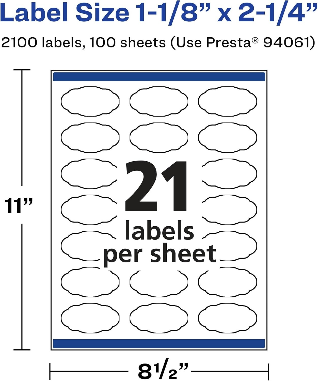 image:imageAvery Matte Clear Oval Scalloped Labels Sure Feed Technology 118 x 214 210 Matte Clear Labels PrinttoTheEdge LaserInkjet Printable2 100 labels