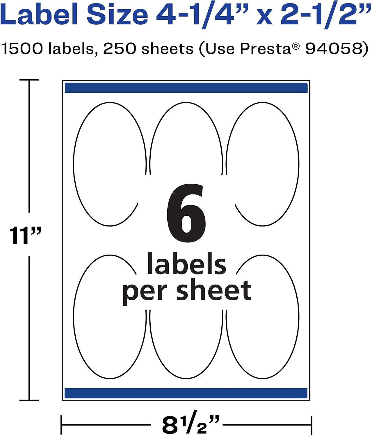 image:imageAvery Matte White Oval Labels Sure Feed Technology 425 x 25 150 Matte White Printable Labels1 500 Labels