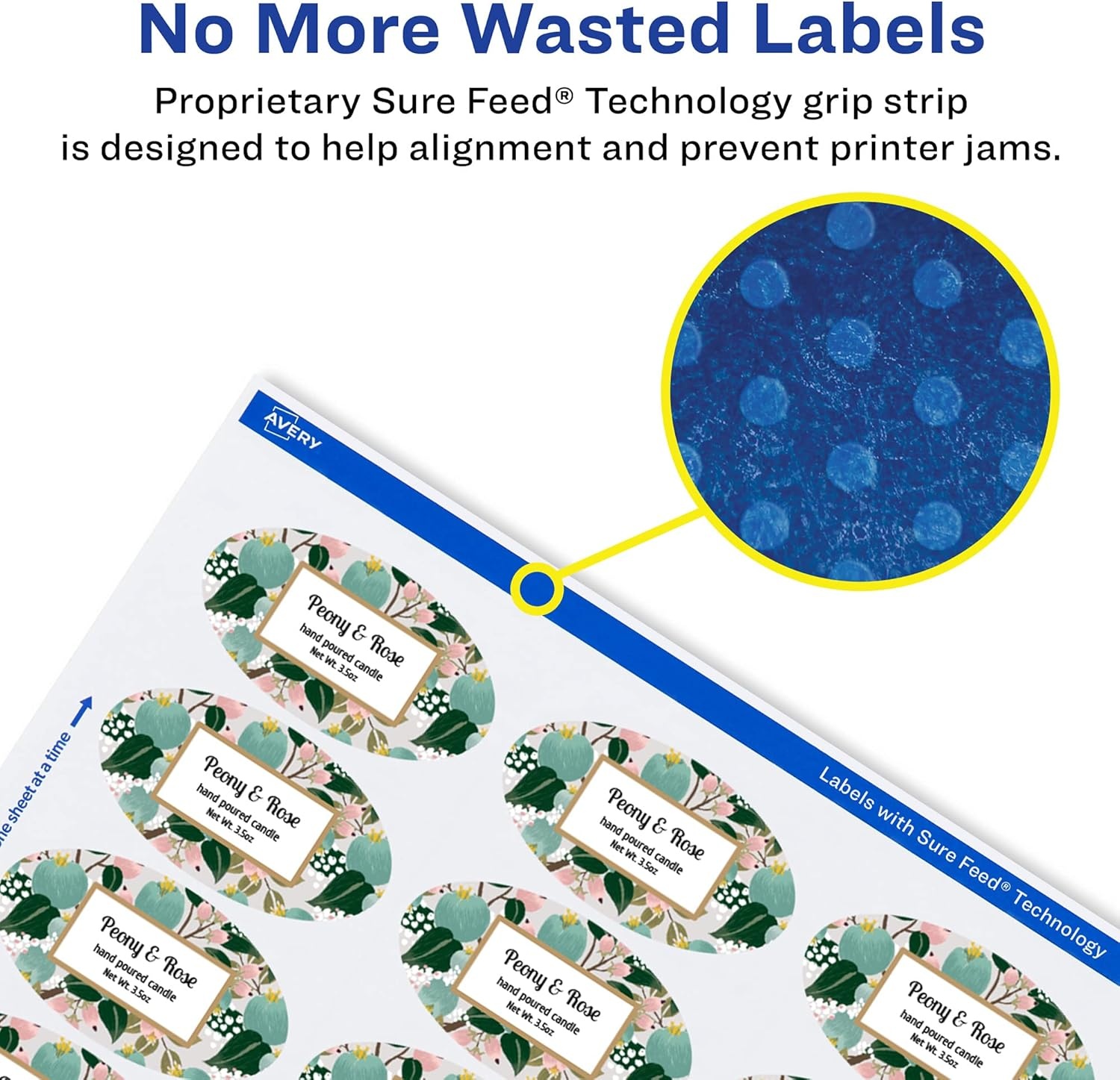 image:imageAvery Matte White Oval Labels Sure Feed Technology 425 x 25 150 Matte White Printable Labels1 500 Labels