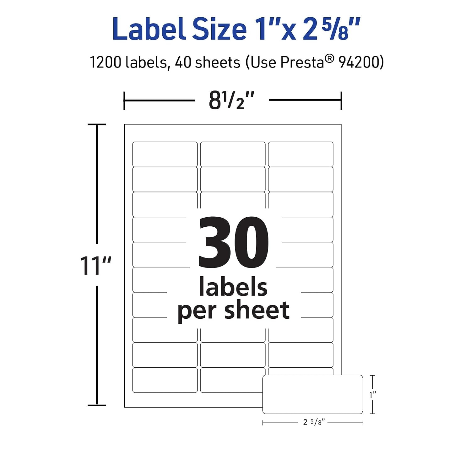 image:imageAvery Matte White Rectangle Labels 2 x 4 Labels 400 Total LaserInkjet Printable Great for Product Merchandising Barcodes Candles Price Tags Thank You Gifts and More1 x 258