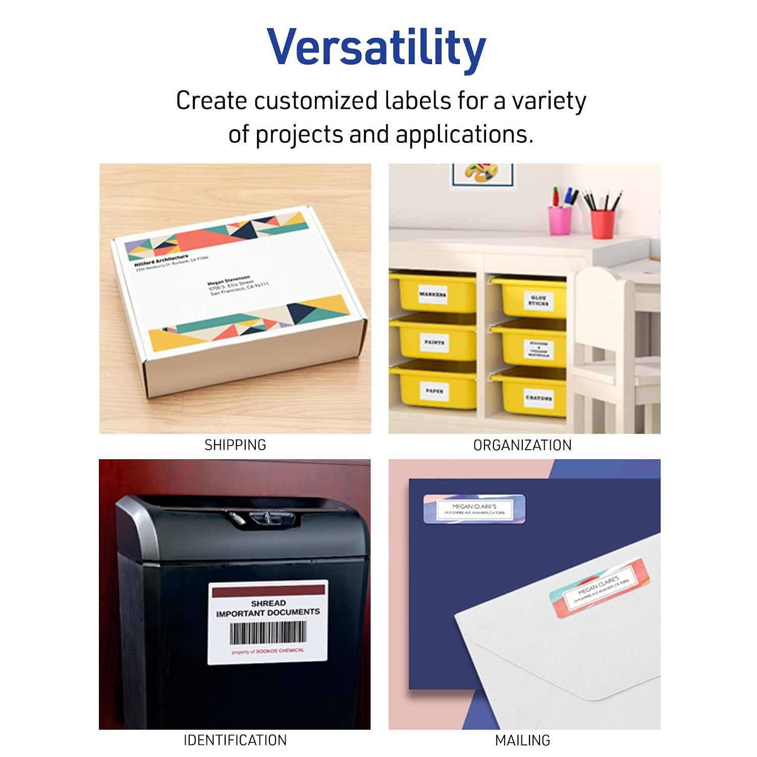 image:imageAvery Matte White Rectangle Labels 2 x 4 Labels 400 Total LaserInkjet Printable Great for Product Merchandising Barcodes Candles Price Tags Thank You Gifts and More1 x 258