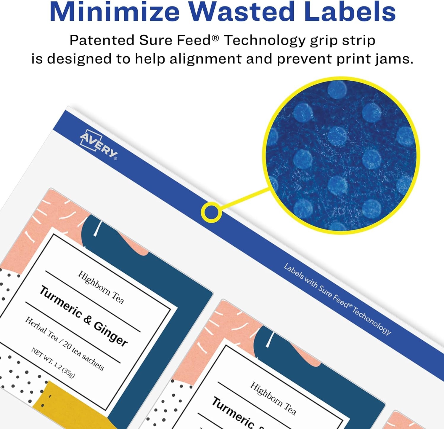 image:imageAvery Matte White Removable Square Labels Sure Feed Technology PrinttoTheEdge 2 x 2 180 Removable Labels LaserInkjet Printable300 labels