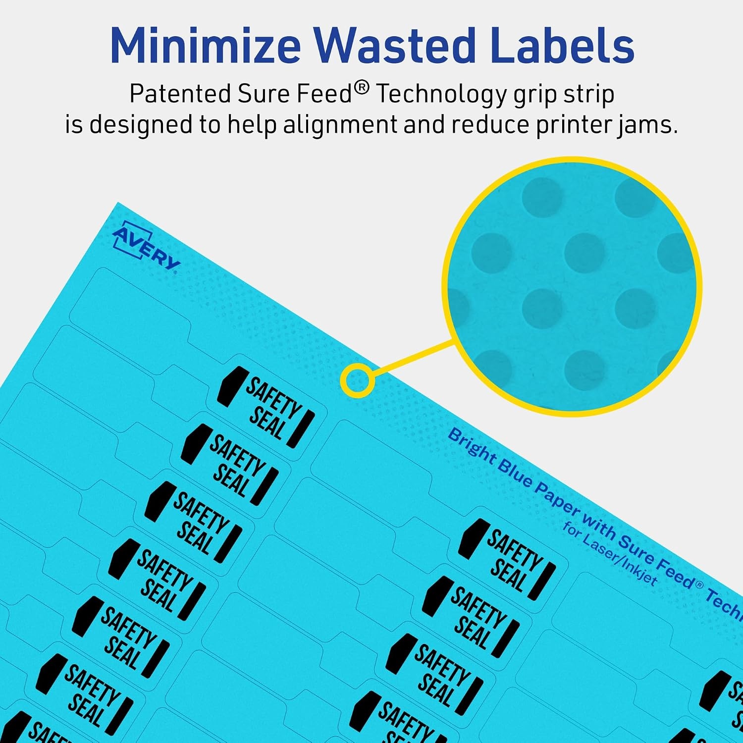 image:imageAvery Printable Barbell Labels Sure Feed Technology 12 x 212 Bright Blue Labels LaserInkjet Printable 450 Total Great for Jewelry and Cords450 labels