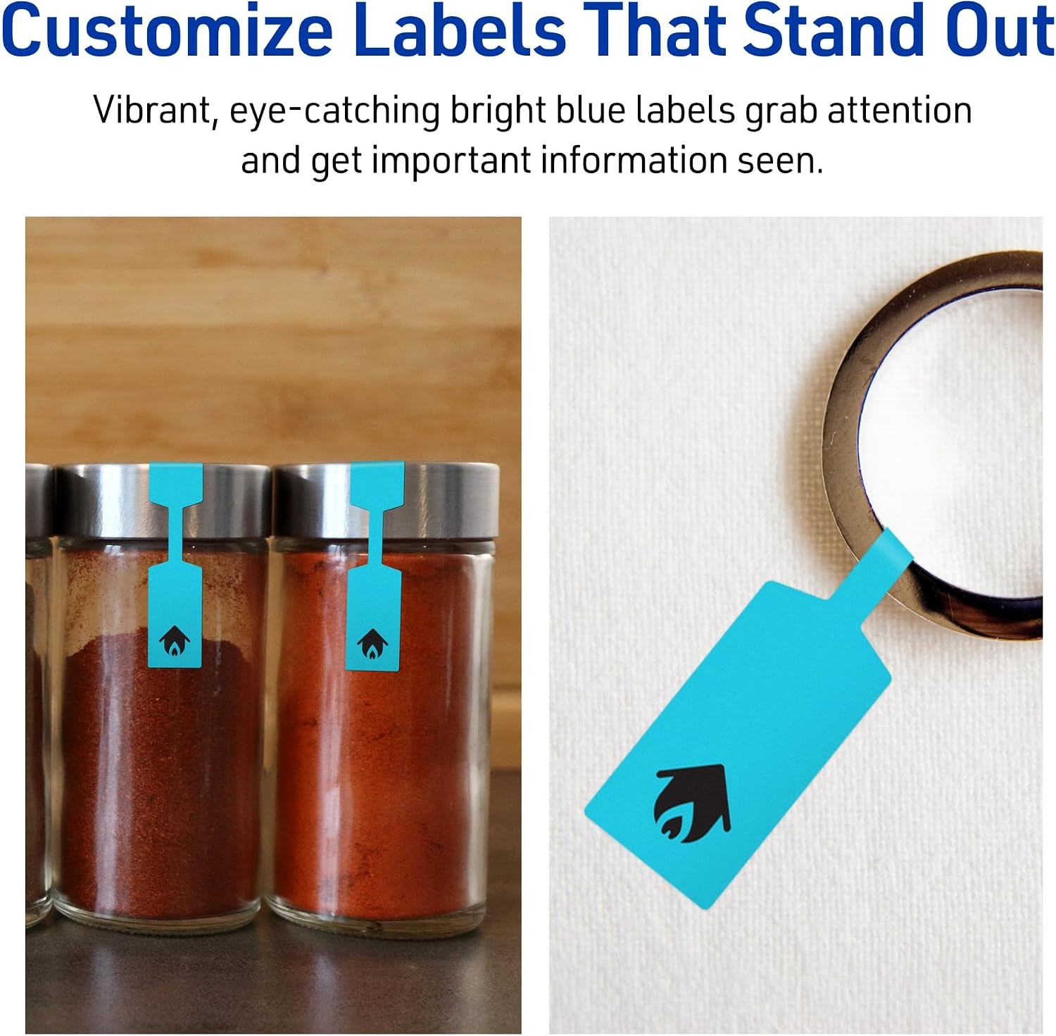 image:imageAvery Printable Barbell Labels Sure Feed Technology 12 x 212 Bright Blue Labels LaserInkjet Printable 450 Total Great for Jewelry and Cords450 labels
