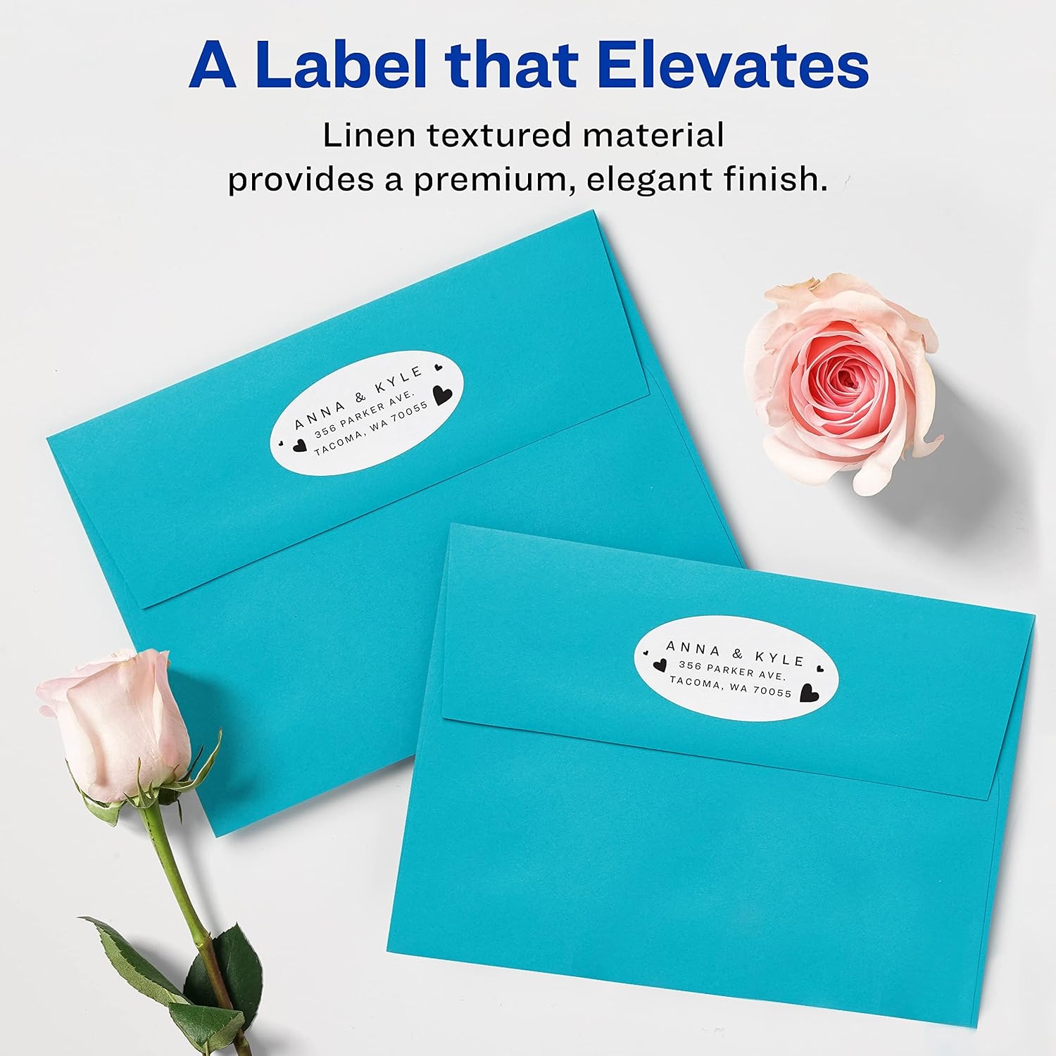 image:imageAvery Printable Blank Oval Labels 118 x 214 Textured Matte White 210 Customizable Labels 8216118 x 214 Pack of 5