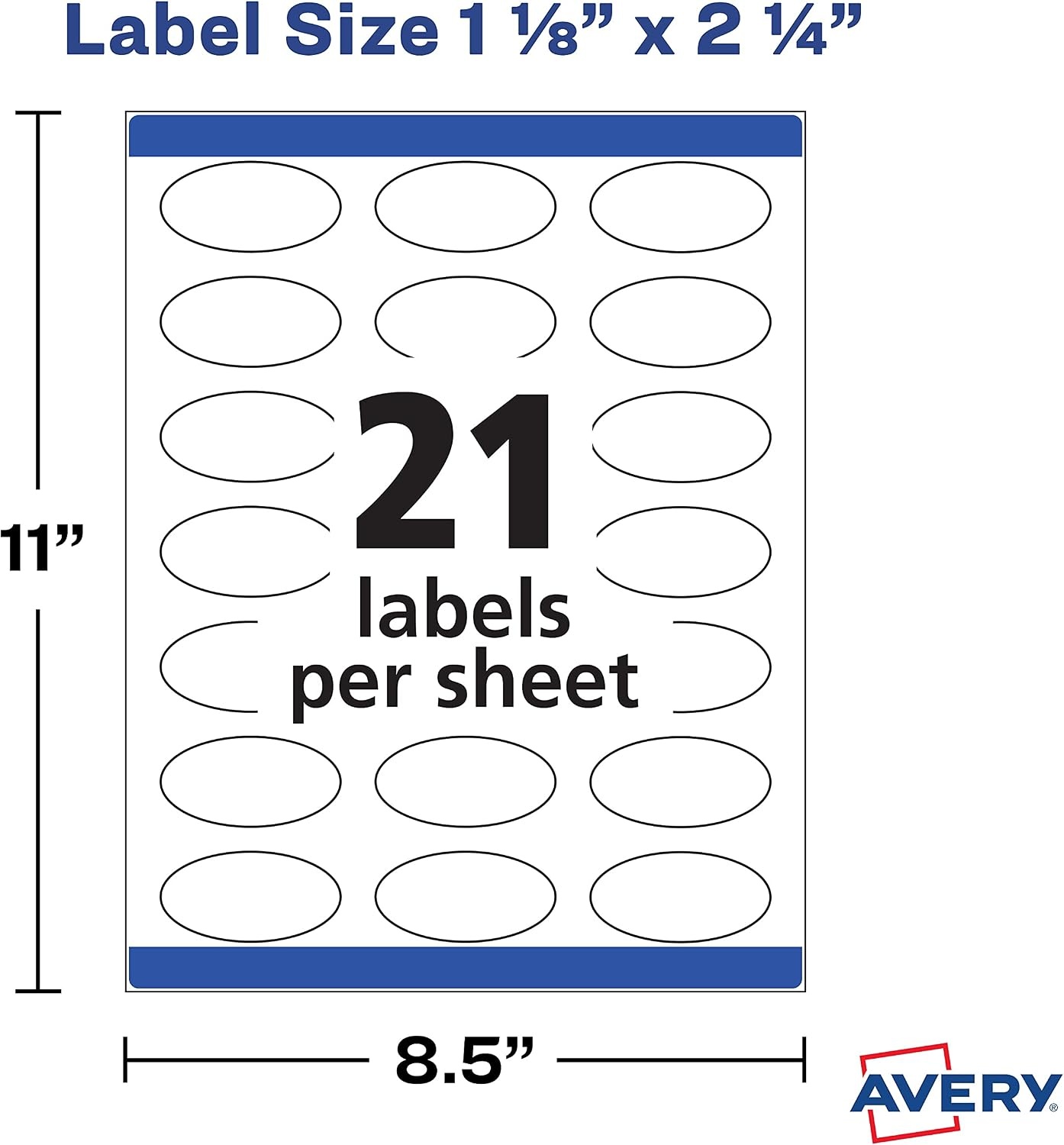 image:imageAvery Printable Blank Oval Labels 118 x 214 Textured Matte White 210 Customizable Labels 8216118 x 214 Pack of 5