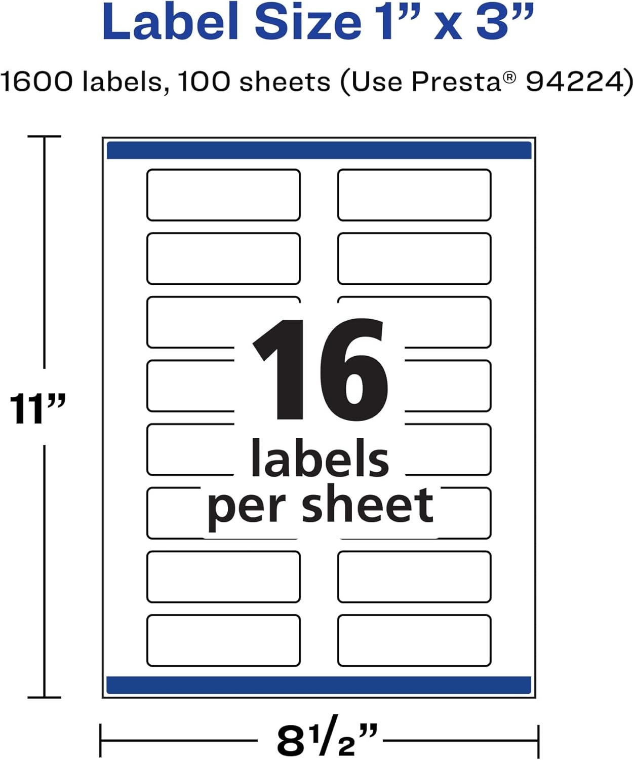 image:imageAvery Printable Durable White Rectangle Labels Sure Feed Technology 1 x 3 PrinttotheEdge Waterproof Labels Laser amp PigmentBased Inkjet Compatible 160 Total1 600 labels