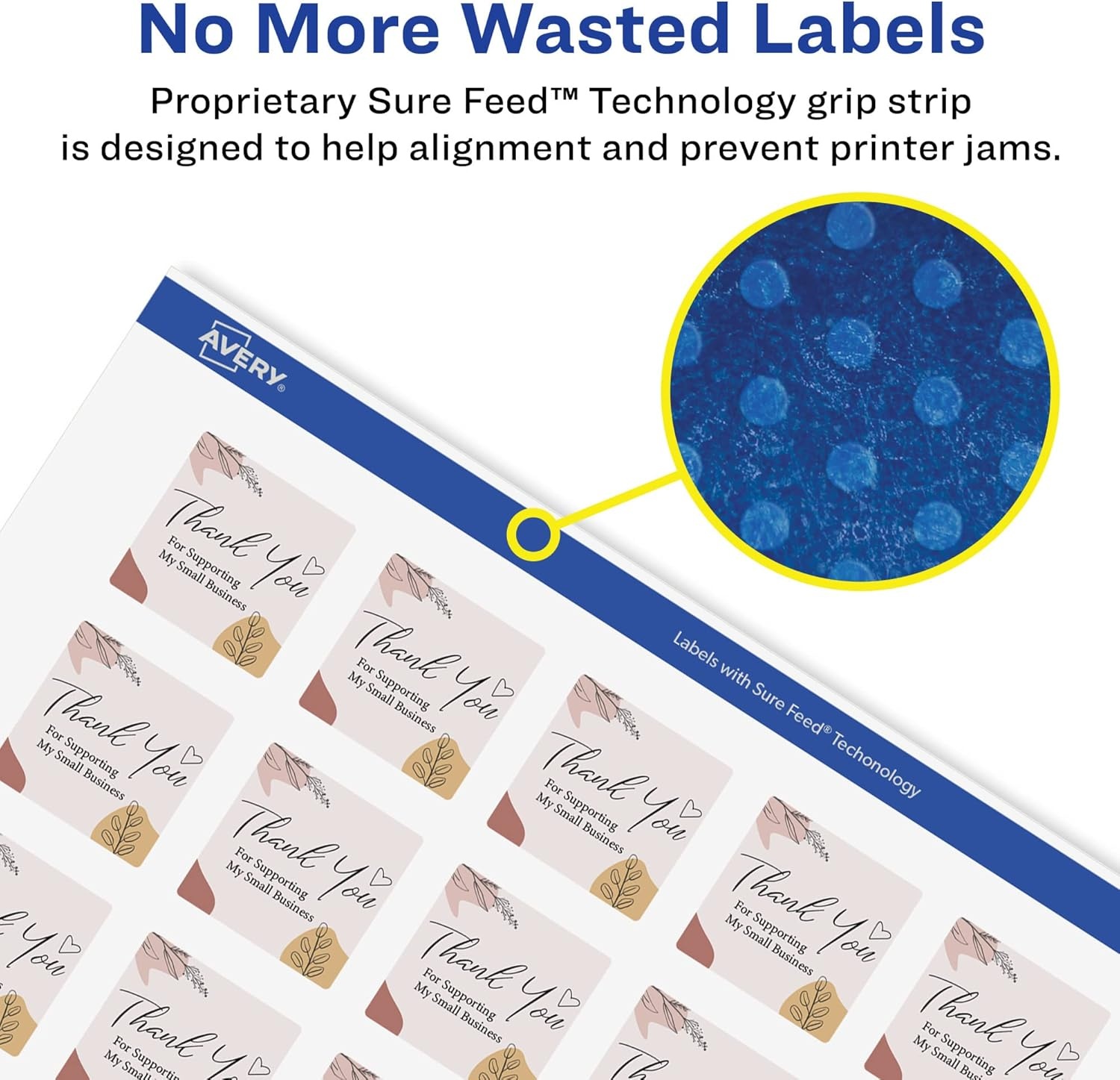 image:imageAvery Printable Durable White Square Labels Sure Feed Technology 1 x 1 PrinttotheEdge Waterproof Labels Laser amp PigmentBased Inkjet Compatible 480 Total2 400 labels