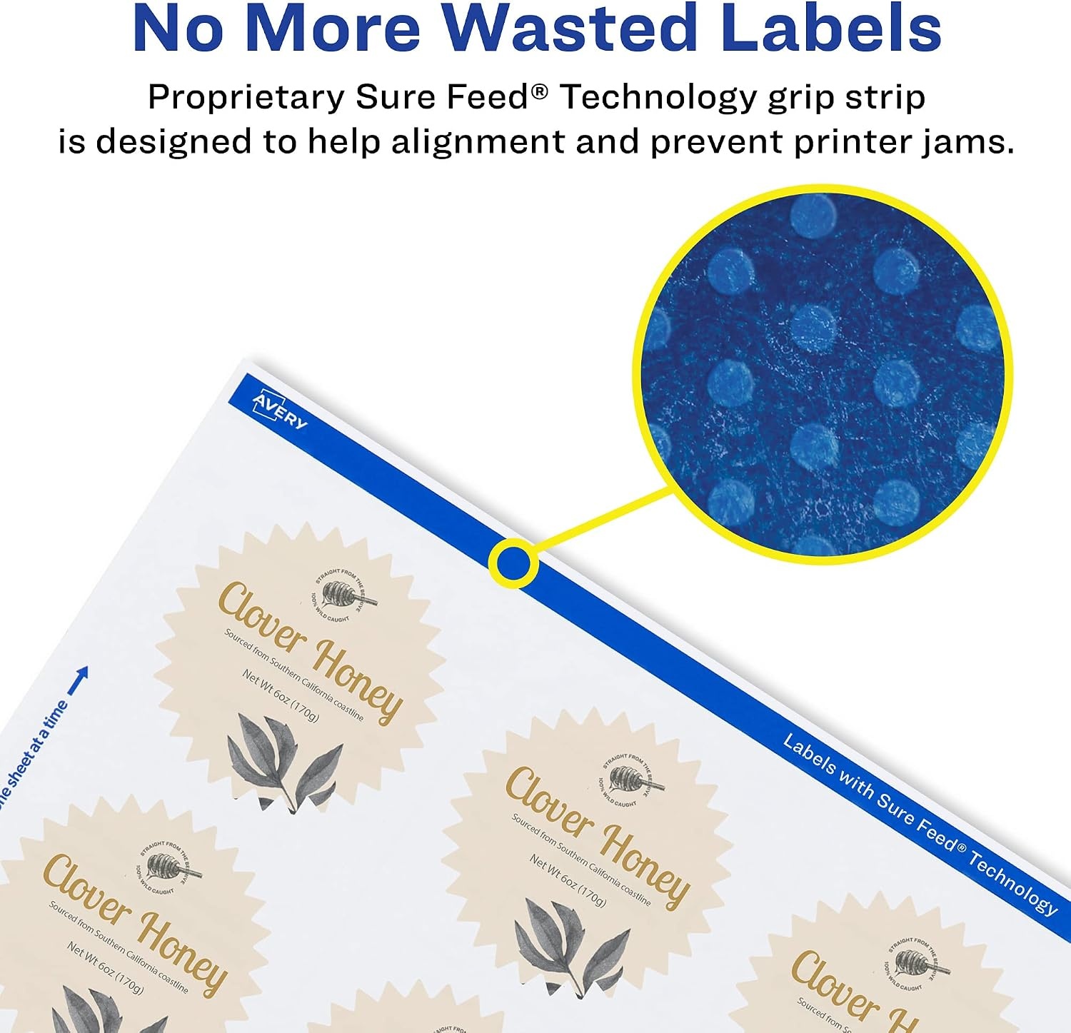 image:imageAvery Printable Durable White Starburst Labels Sure Feed Technology 1 PrinttotheEdge Waterproof Labels Laser amp PigmentBased Inkjet Compatible 480 Total480 labels