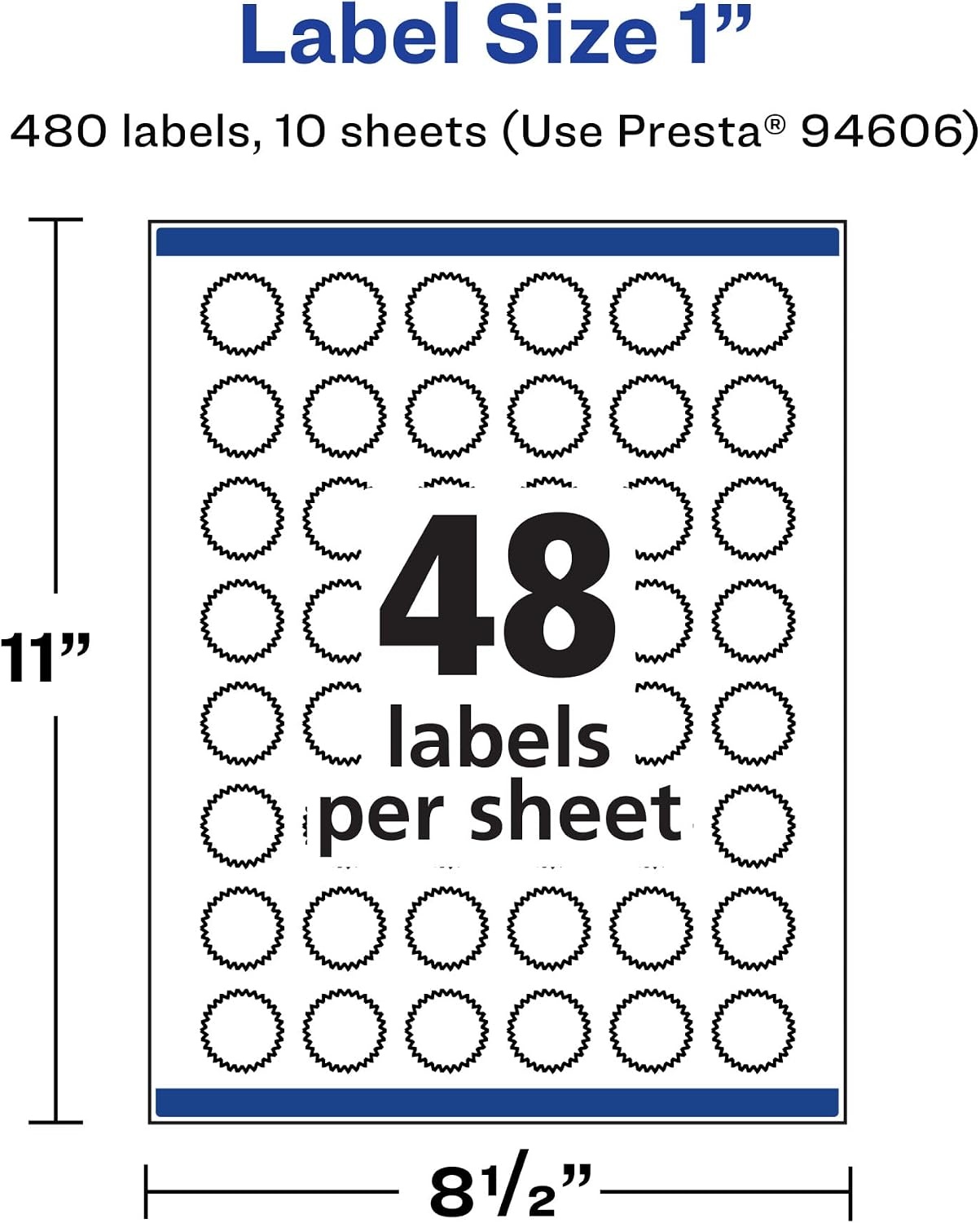 image:imageAvery Printable Durable White Starburst Labels Sure Feed Technology 1 PrinttotheEdge Waterproof Labels Laser amp PigmentBased Inkjet Compatible 480 Total480 labels
