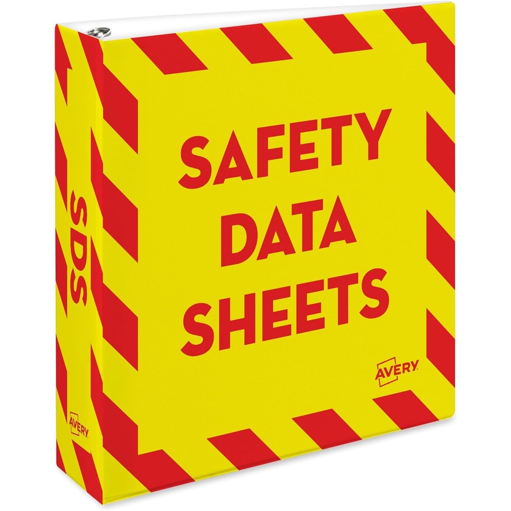 image:imageAvery HeavyDuty Industrial SDS Binder 3 OneTouch Rings YellowRed Border 189522