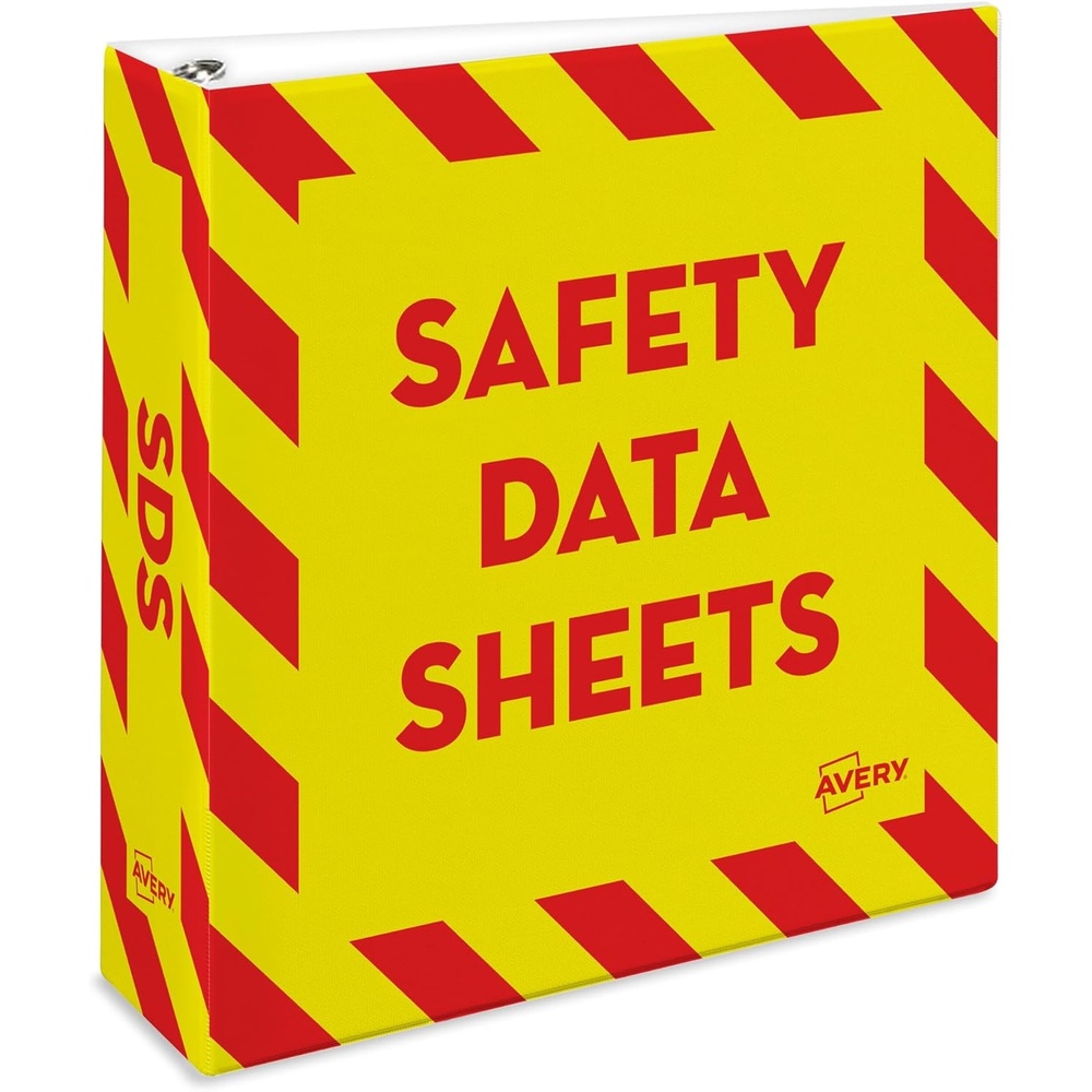 image:imageAvery HeavyDuty Industrial SDS Binder 3 OneTouch Rings YellowRed Border 189523