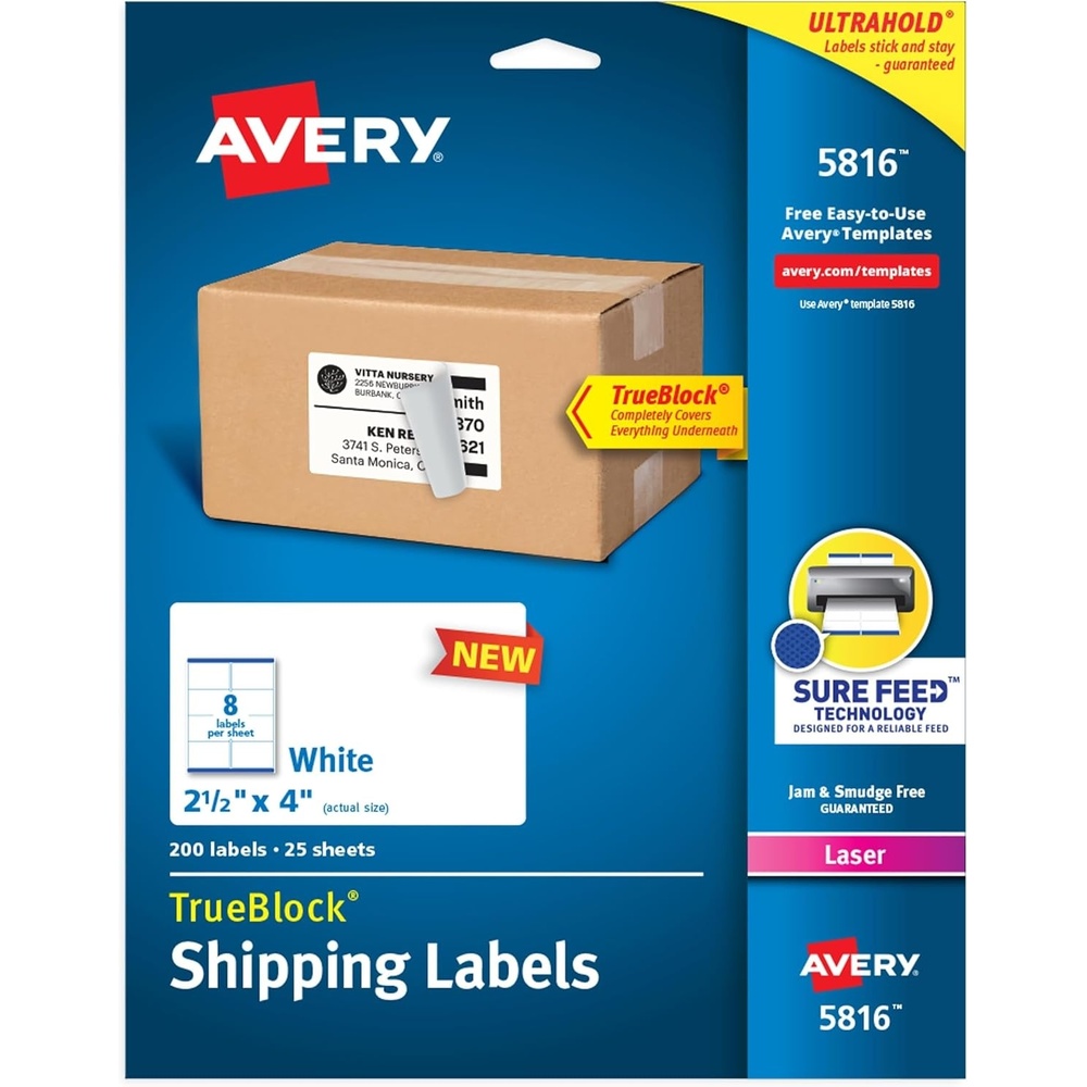 image:imageAvery Printable Blank Oval Labels 15 x 25 Matte White 450 Customizable Labels 22564One Size Pack of 5