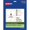 image:imageAvery EcoFriendly Matte White Recycled Arched Labels 475 x 35 PrinttoTheEdge Matte White Labels Permanent Adhesive LaserInkjet Printable 100 Total200 labels