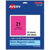 image:imageAvery Printable Oval Scalloped Labels Sure Feed Technology 118 x 214 Neon Magenta Labels PrinttoTheEdge LaserInkjet Printable 420 Total Great for Candles and Jars420 labels