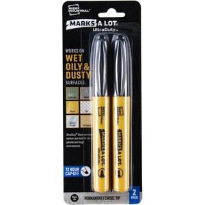 Avery Marks A Lot UltraDuty Permanent Markers, Chisel Tip, Water Resistant, 2 Black Industrial Markers (29846)