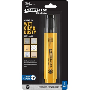Avery Marks A Lot UltraDuty Permanent Markers, XL Wide 18mm Chisel Tip, Water Resistant, 1 Black Industrial Marker (29865)