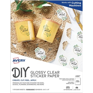 Avery Matte Clear Rectangle Sticker Sheets, 8.5″ x 11″, 10 Matte Clear Labels, Laser/Inkjet Printable Labels(Glossy Clear)