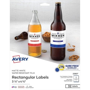 Avery Printable Blank Rectangle Labels, 3.5″ x 4.75″, White, 32 Customizable Labels (22827)(Labels)
