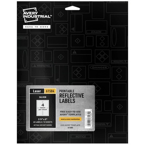 Avery Printable Warning Signs, 3.5″ x 5″, Water/Chemical Resistant, 60 Removable Labels (61514)(Silver)