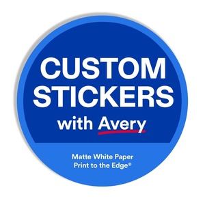 Avery Professionally Printed Custom Stickers, 2.5″ Round Personalized Stickers, Waterproof, Matte White Film, Design Your Own, Custom Decals, Great for Branding, Gifts, and More(Matte White Paper)