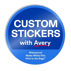 Avery Professionally Printed Custom Stickers, 2.5″ Round Personalized Stickers, Waterproof, Matte White Film, Design Your Own, Custom Decals, Great for Branding, Gifts, and More(Matte White Film)