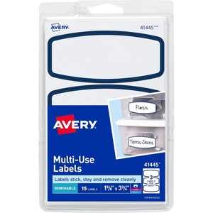 Avery Removable Multi-Use Labels, Blue Border, 3.75 x 1.625 Inches, Pack of 15 (41445)