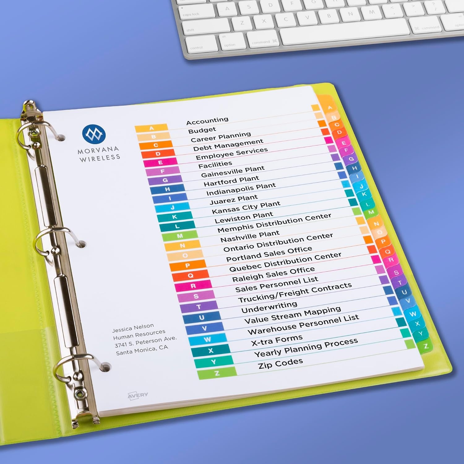 image:imageAvery AZ Dividers for 3 Ring Binders 26 Tabs per Set Customizable Table of Contents Multicolor Tabs Great for Organizing Reports Projects and More 12 Sets of 11125Classic