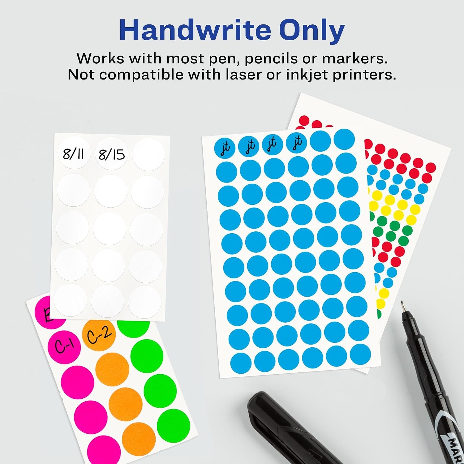 image:imageAvery ColorCoding Removable Labels 14 Inch Round Labels Assorted Colors NonPrintable 760 Dot Stickers Total 579514 inch Pack of 2