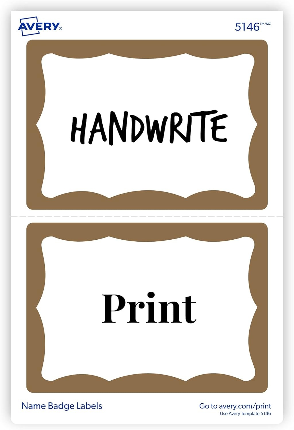 image:imageAvery Customizable Name Tags 213 x 338 White with Blue Border 6 Packs of 100 600 Removable Name Badges Total 44144Gold Border