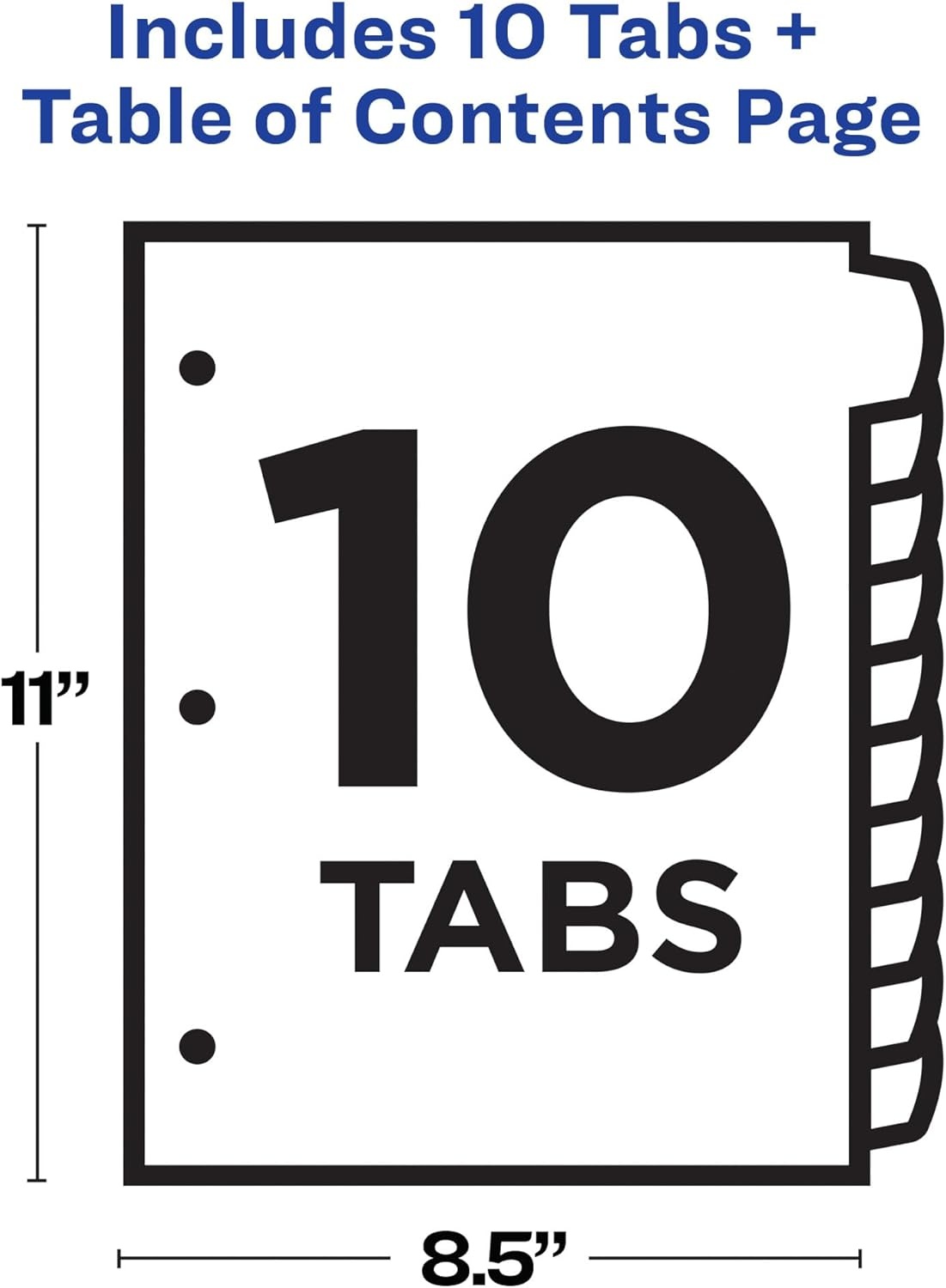 image:imageAvery Dividers for 3 Ring Binders 10 Tabs per Set Customizable Table of Contents Multicolor Arched Tabs Great for Organizing Reports Projects and More 1184210 Tab Pack of 2