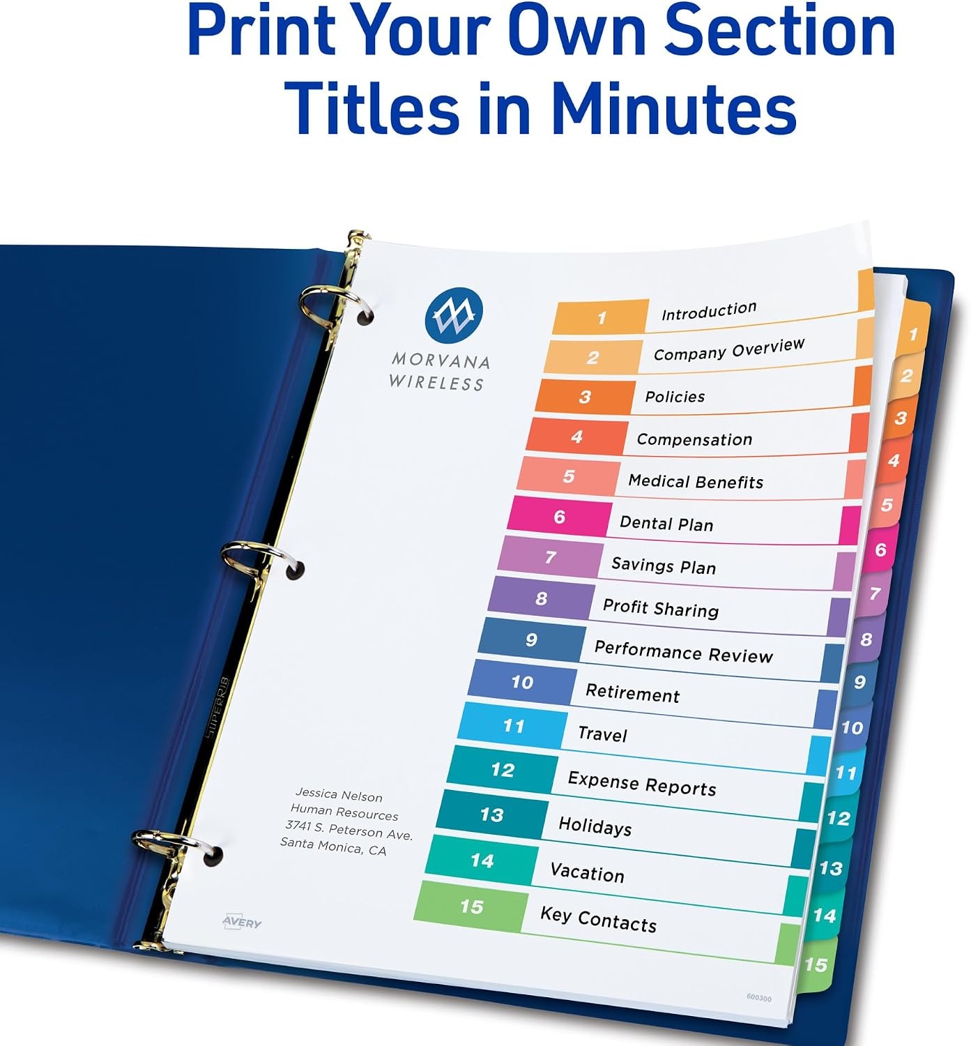 image:imageAvery Dividers for 3 Ring Binders 15 Tabs per Set Customizable Table of Contents Multicolor Tabs Great for Organizing Reports Projects and More 3 Sets of 1107415 tabs