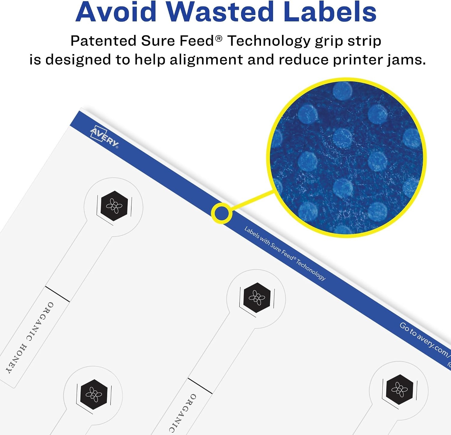 image:imageAvery Glossy Clear Lollipop Labels Sure Feed Technology 1 x 4 80 Glossy Clear Labels PrinttoTheEdge LaserInkjet Printable200 labels