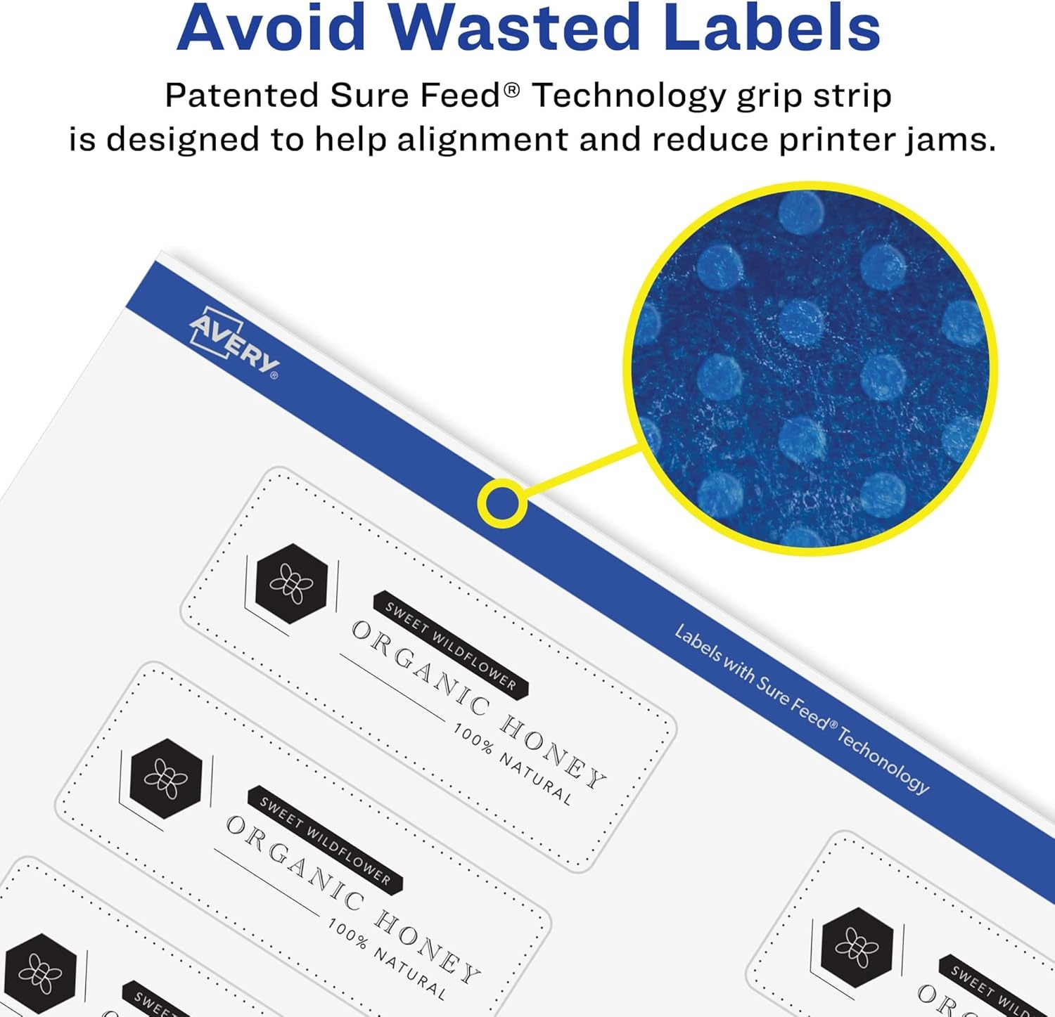 image:imageAvery Glossy Clear Rectangle Labels Sure Feed Technology 15 x 275 50 Glossy Clear Labels PrinttoTheEdge LaserInkjet Printable1 000 labels