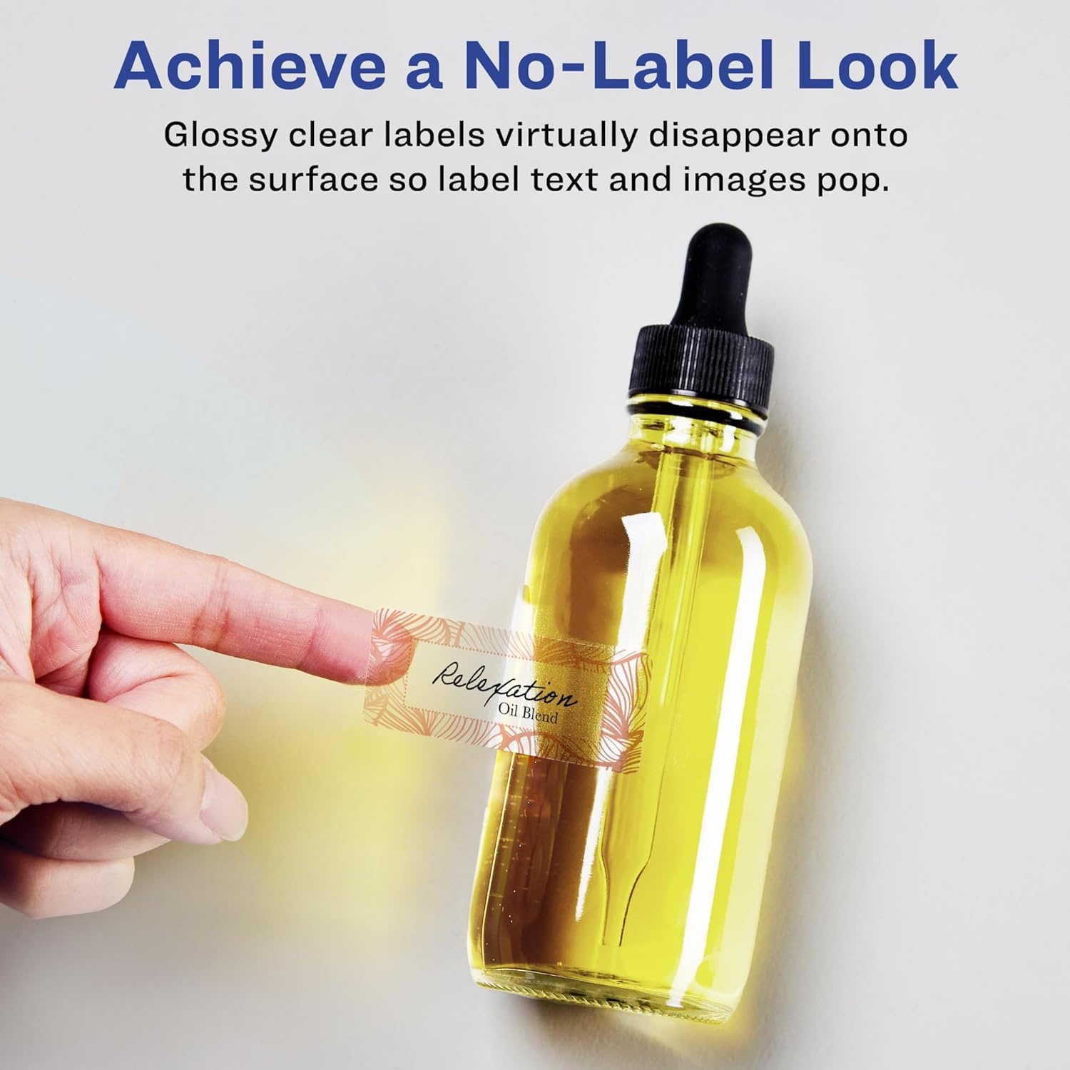 image:imageAvery Glossy Clear Rectangle Labels Sure Feed Technology 15 x 275 50 Glossy Clear Labels PrinttoTheEdge LaserInkjet Printable1 000 labels