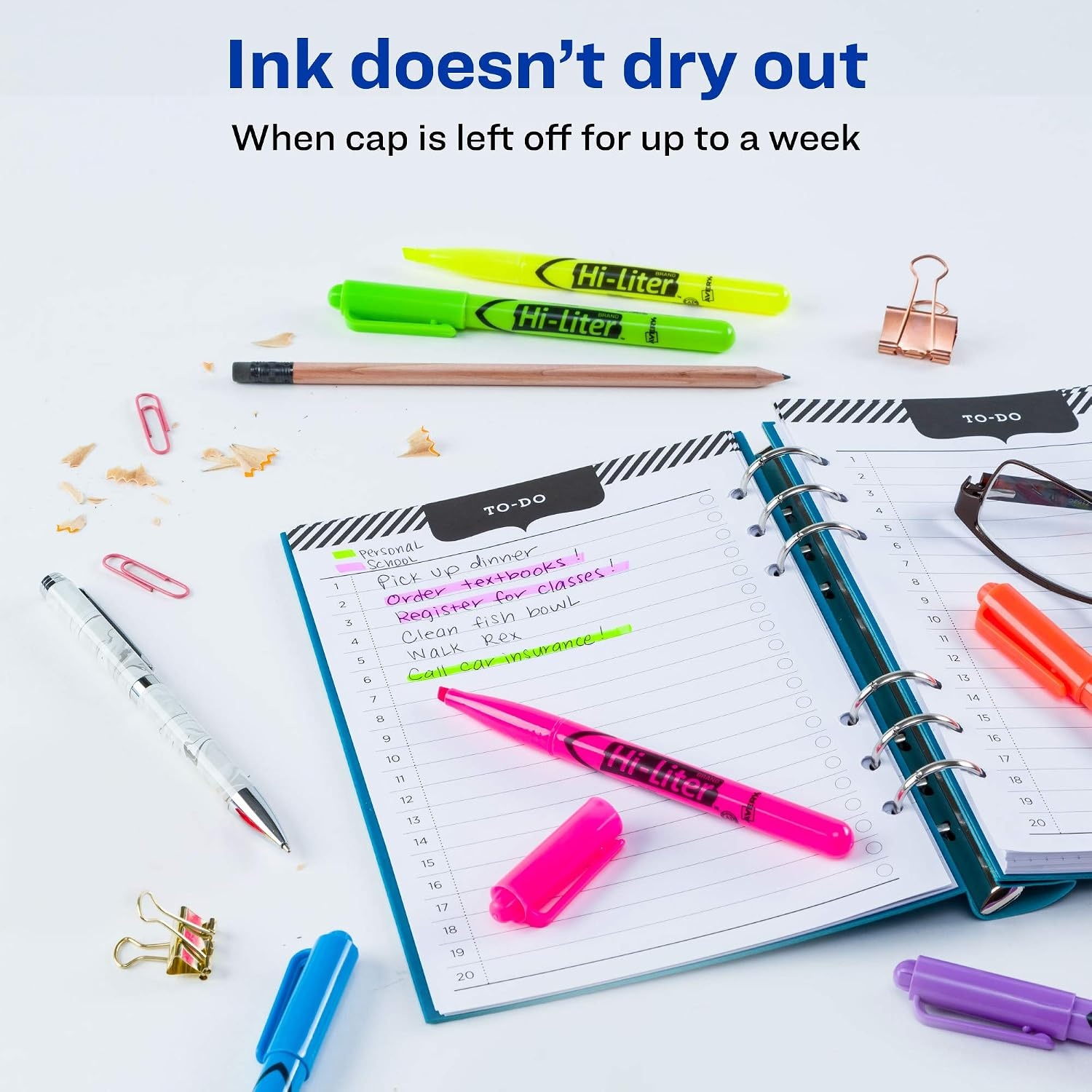 image:imageAvery HiLiter PenStyle Highlighters Smear Safe Ink Chisel Tip 4 Assorted Color Highlighters 235451 Count Pack of 36