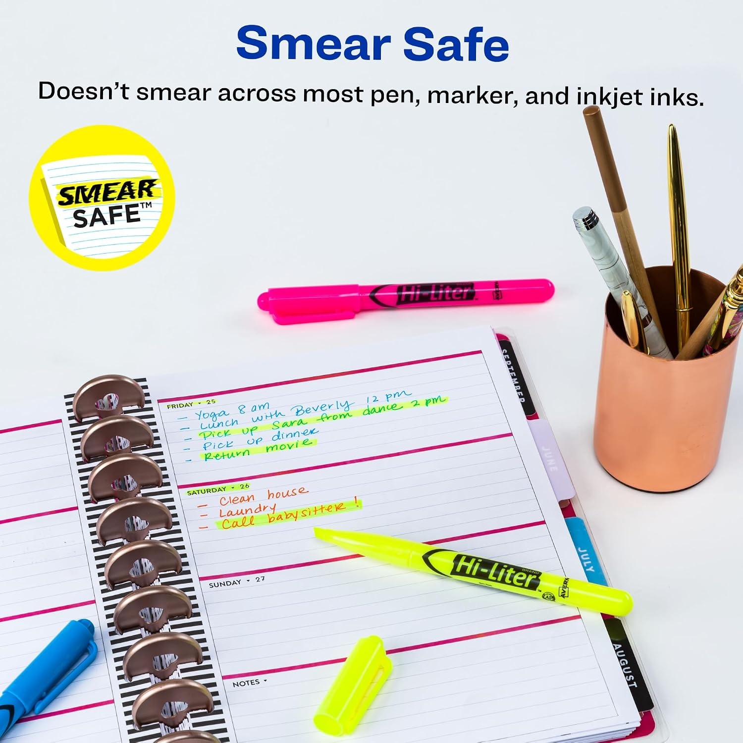 image:imageAvery HiLiter PenStyle Highlighters Smear Safe Ink Chisel Tip 4 Assorted Color Highlighters 235453 Count Pack of 1