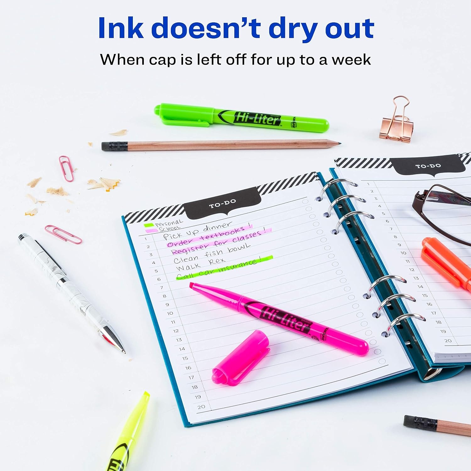 image:imageAvery HiLiter PenStyle Highlighters Smear Safe Ink Chisel Tip 4 Assorted Color Highlighters 235454 Count Pack of 1