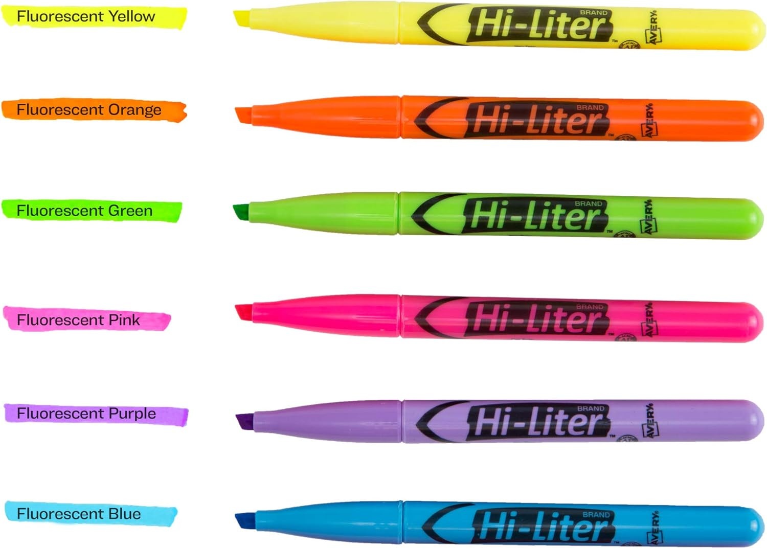 image:imageAvery HiLiter PenStyle Highlighters Smear Safe Ink Chisel Tip 4 Assorted Color Highlighters 235456 Count Pack of 1