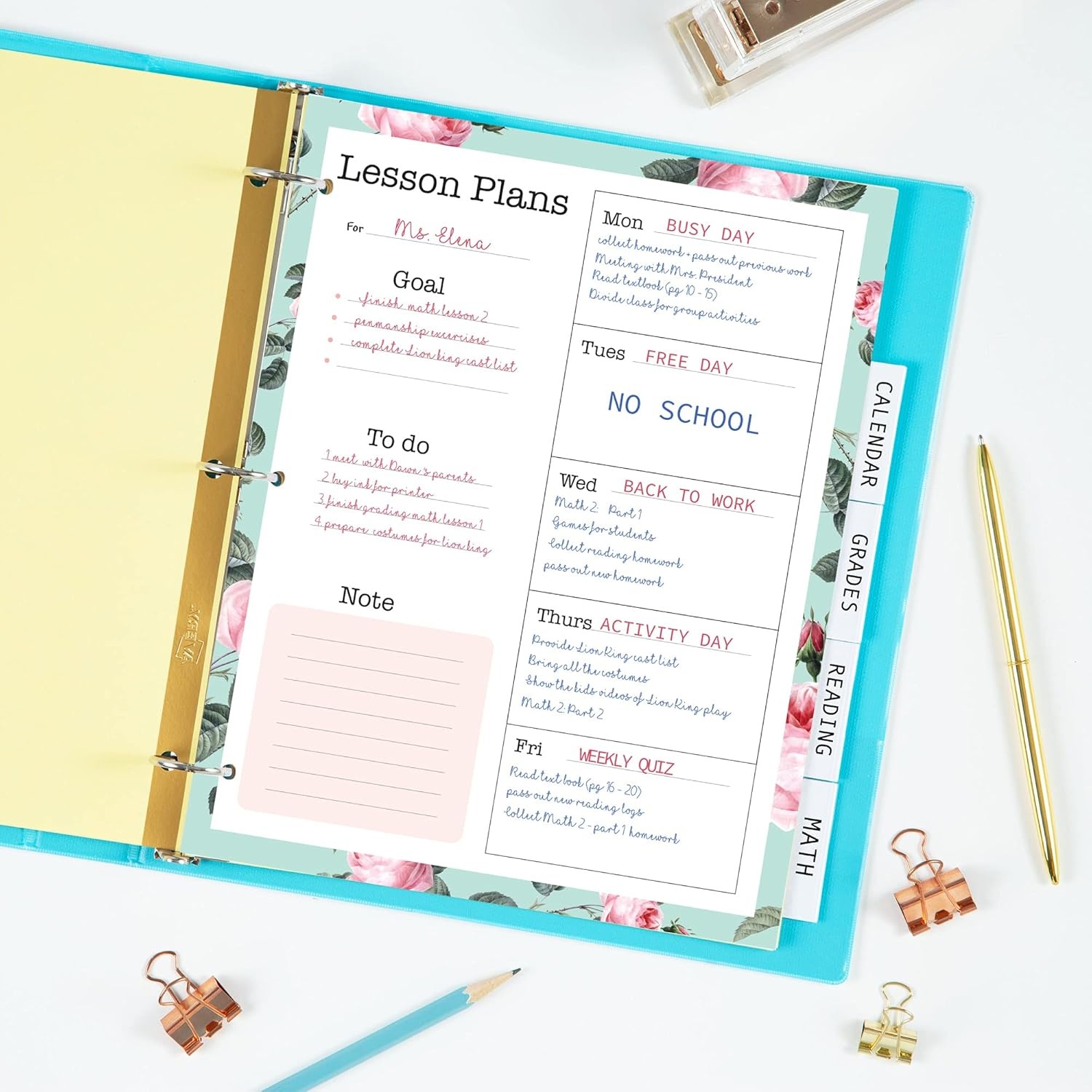 image:imageAvery Insertable Dividers for 3 Ring Binder 5Tab Set Clear Big Tabs Buff Paper with GoldReinforced 24 Sets Great for Organizing Projects Reports Finances and More 1111348 Sets