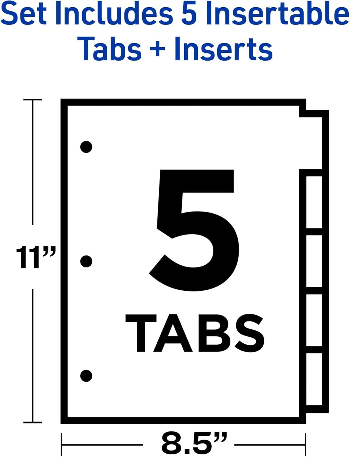 image:imageAvery Insertable Dividers for 3 Ring Binder 5Tab Set Clear Big Tabs Buff Paper with GoldReinforced 24 Sets Great for Organizing Projects Reports Finances and More 1111348 Sets