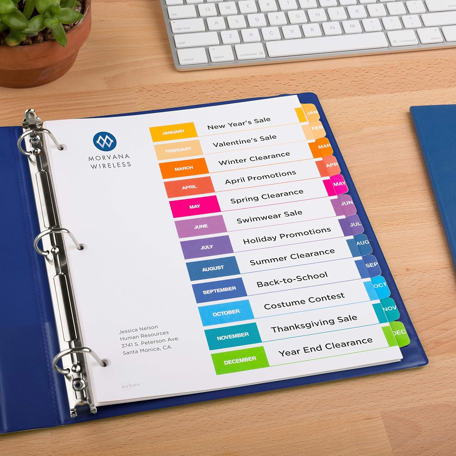 image:imageAvery JanDec Dividers for 3 Ring Binders 12 Tabs per Set Customizable Table of Contents Multicolor Tabs Great for Organizing Reports Projects and More 24 Sets of 111271pack