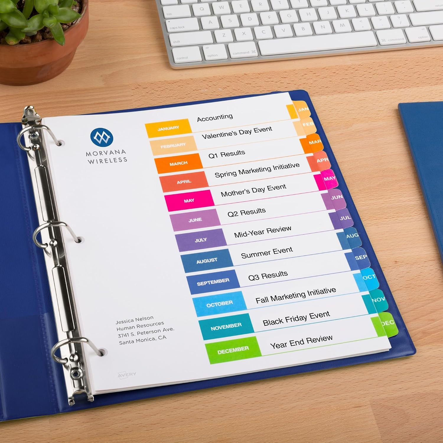 image:imageAvery JanDec Dividers for 3 Ring Binders 12 Tabs per Set Customizable Table of Contents Multicolor Tabs Great for Organizing Reports Projects and More 24 Sets of 111271 Ct Pack of 1