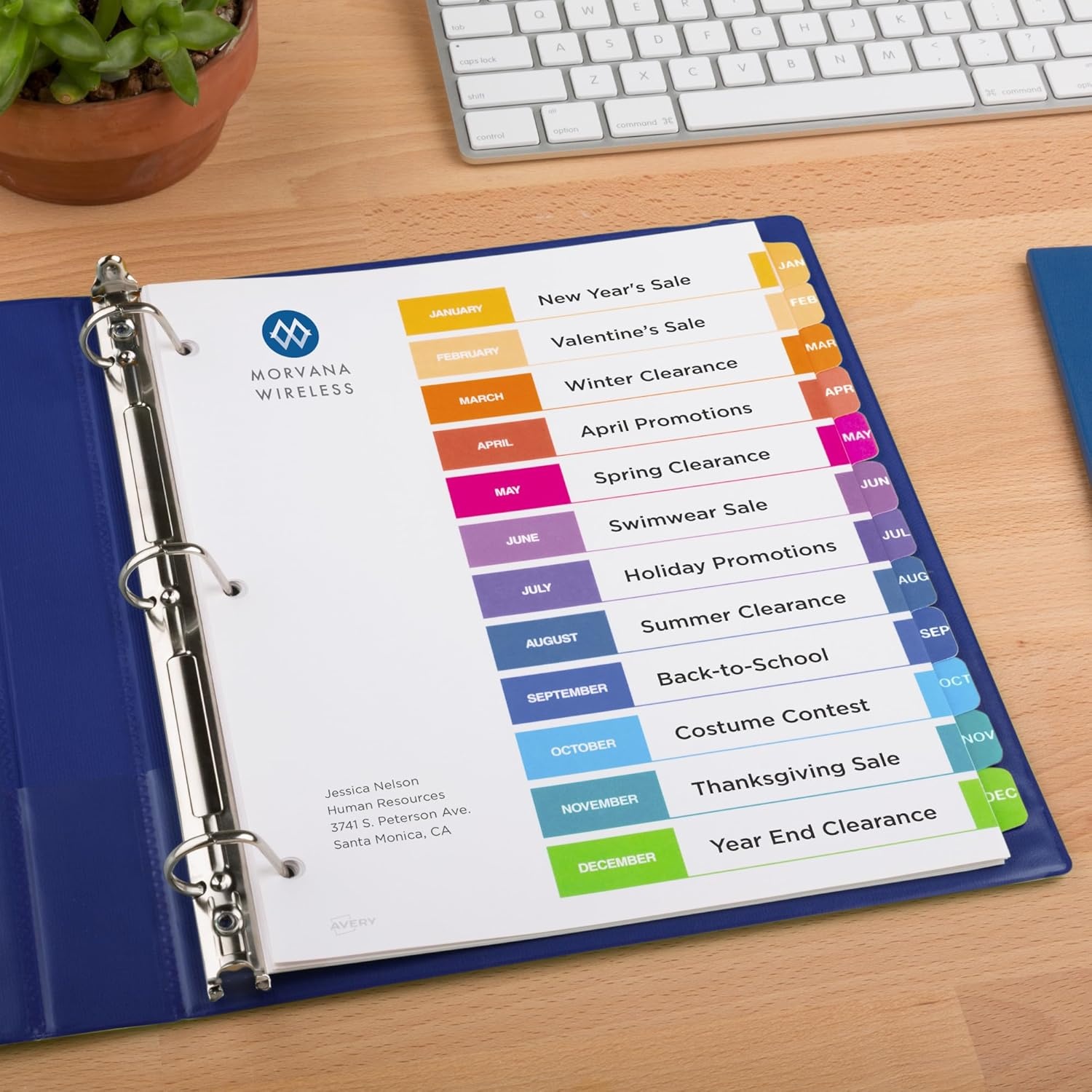 image:imageAvery JanDec Dividers for 3 Ring Binders 12 Tabs per Set Customizable Table of Contents Multicolor Tabs Great for Organizing Reports Projects and More 24 Sets of 111271 Ct Pack of 6