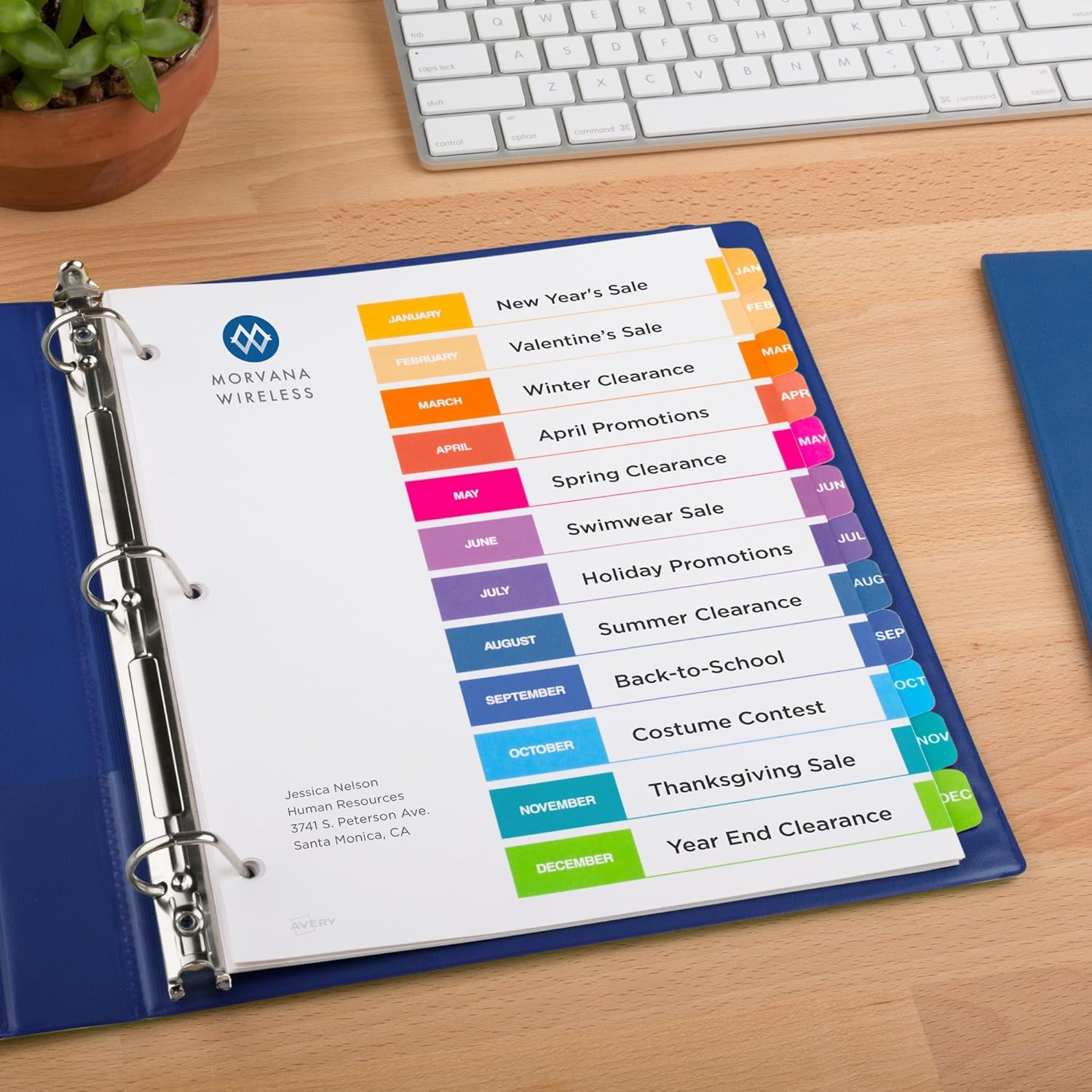 image:imageAvery JanDec Dividers for 3 Ring Binders 12 Tabs per Set Customizable Table of Contents Multicolor Tabs Great for Organizing Reports Projects and More 24 Sets of 111270