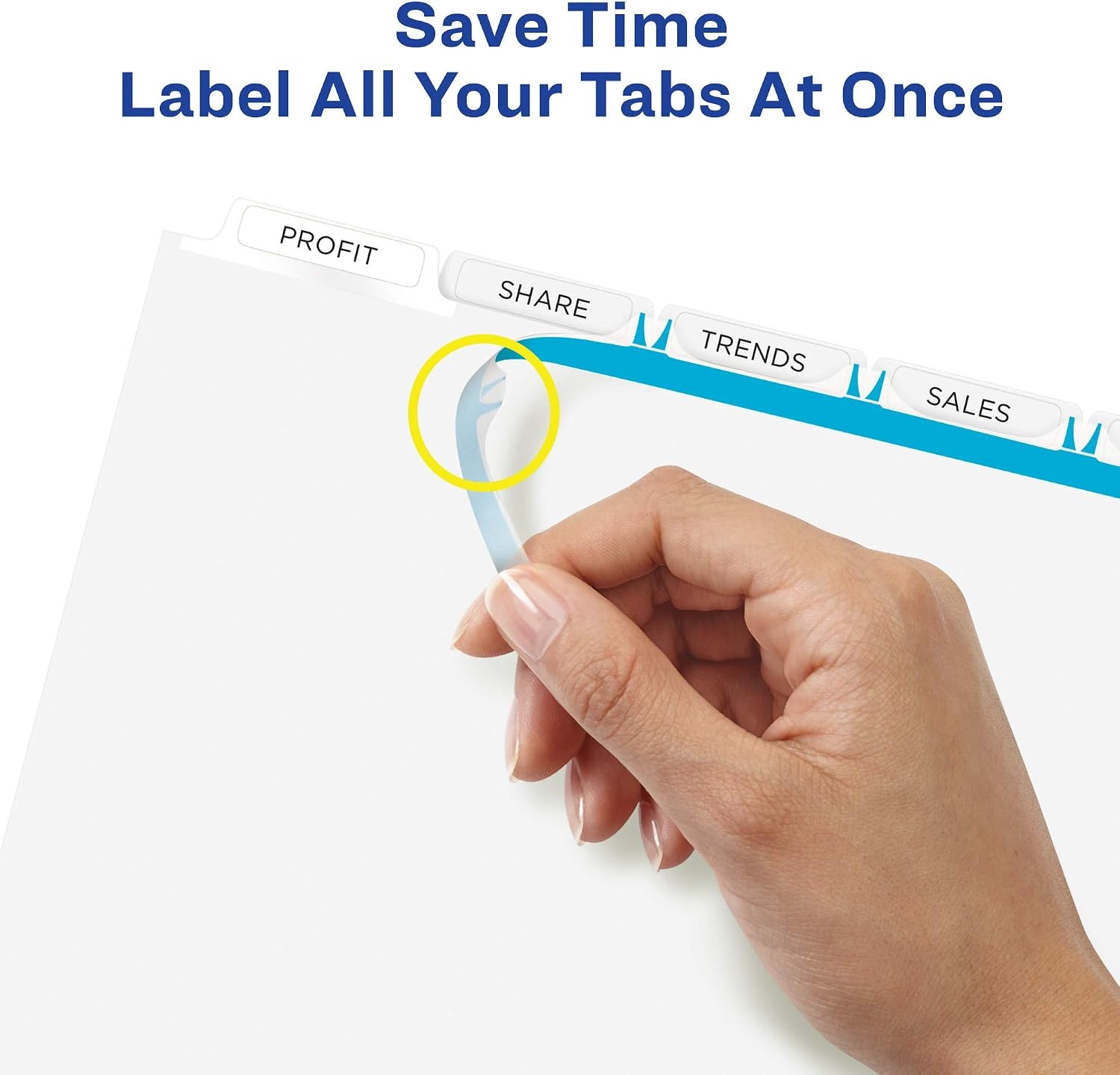 image:imageAvery Print amp Apply Clear Label Unpunched Dividers Index Maker Easy Apply Printable Label Strip 5 White Tabs 25 Sets Case Pack of 6 11433Music