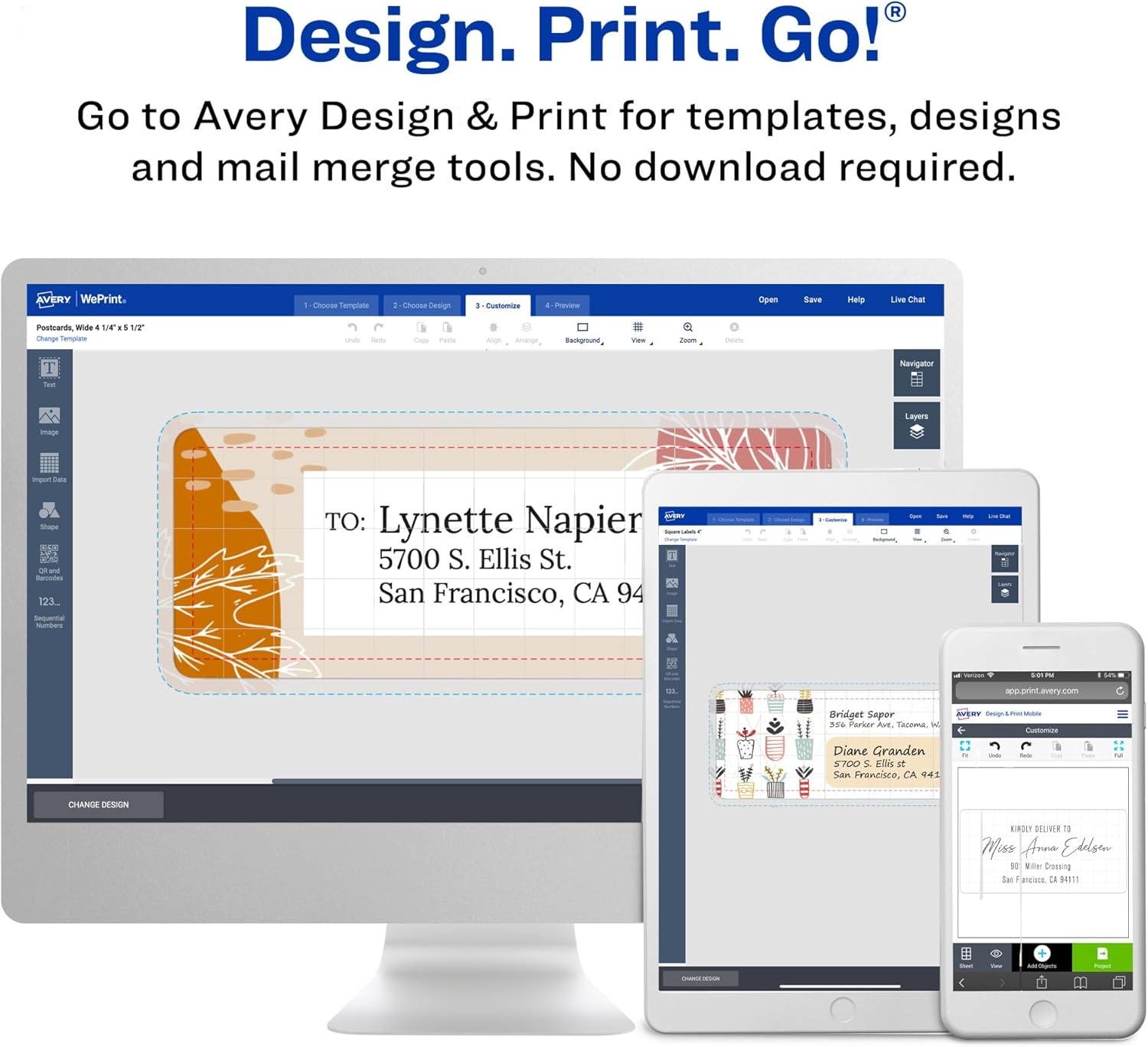 image:imageAvery Printable Address Labels for Laser Printers 1 x 258 Matte Clear 300 Blank Mailing Labels 156601 in X 258 in Pack of 5