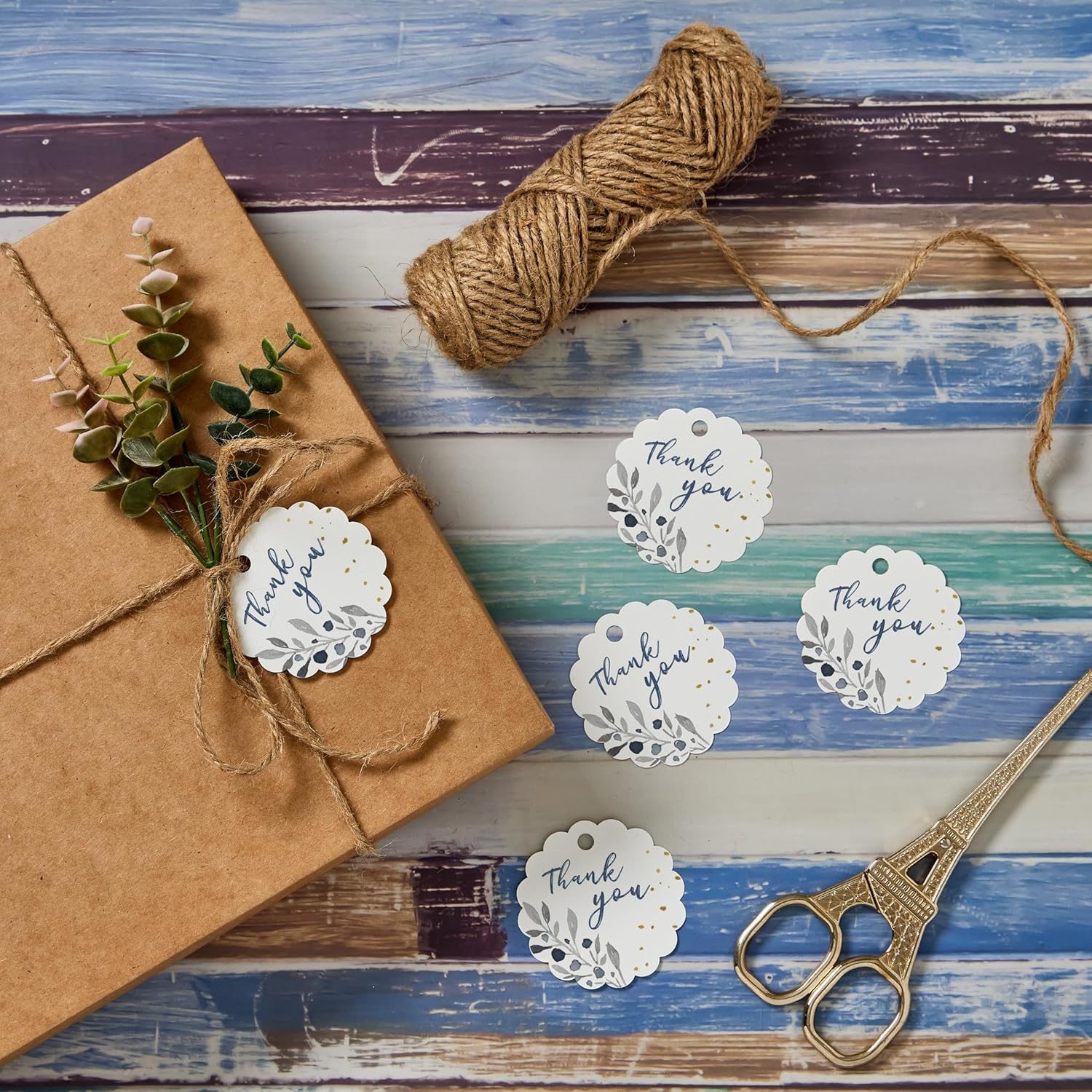 image:imageAvery Printable Blank Scallop Round Gift Tags with Sure Feed 25 Diameter Textured White 90 Customizable Tags 8051190 Tags Pack of 5