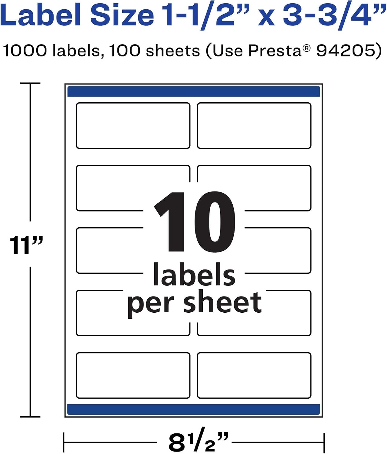 image:imageAvery Printable Durable White Rectangle Labels Sure Feed Technology 15 x 375 PrinttotheEdge Waterproof Labels Laser amp PigmentBased Inkjet Compatible 100 Total1 000 labels