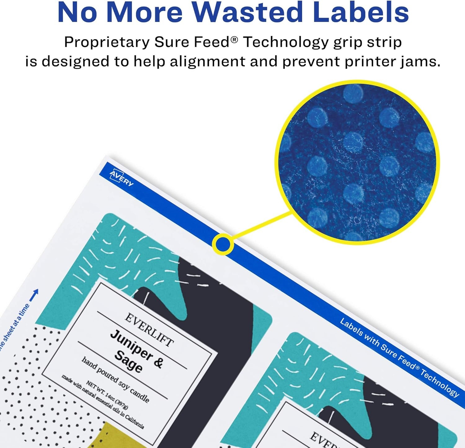 image:imageAvery Printable Durable White Rectangle Labels Sure Feed Technology 4 x 3 PrinttotheEdge Waterproof Labels Laser amp PigmentBased Inkjet Compatible 100 Total200 labels